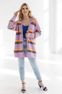 Sweter Kardigan Model 30090 Lila - PeeKaBoo - uniwersalny Sweter Kardigan Model 30090 Lila - PeeKaBoo - uniwersalny