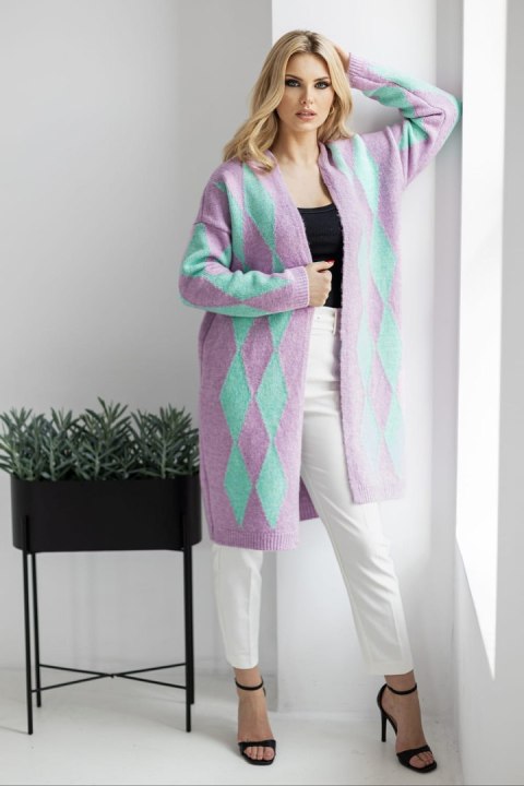 Sweter Kardigan Model 30092 Lila - PeeKaBoo - uniwersalny