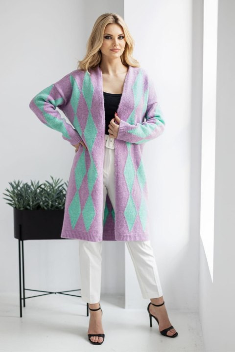 Sweter Kardigan Model 30092 Lila - PeeKaBoo - uniwersalny Sweter Kardigan Model 30092 Lila - PeeKaBoo - uniwersalny