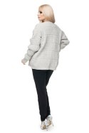 Sweter Kardigan Model 40022 Beige Melange - PeeKaBoo - uniwersalny Sweter Kardigan Model 40022 Beige Melange - PeeKaBoo - uniwersalny