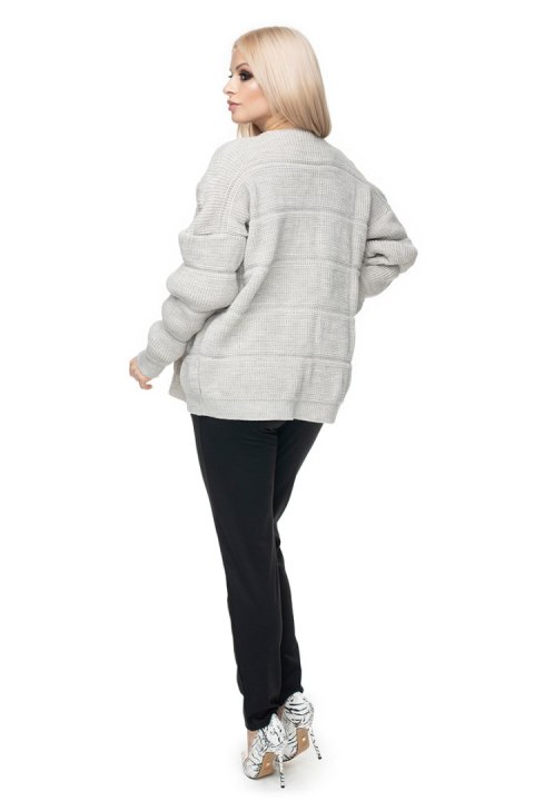 Sweter Kardigan Model 40022 Beige Melange - PeeKaBoo - uniwersalny Sweter Kardigan Model 40022 Beige Melange - PeeKaBoo - uniwersalny