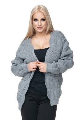 Sweter Kardigan Model 40022 Grey - PeeKaBoo - uniwersalny
