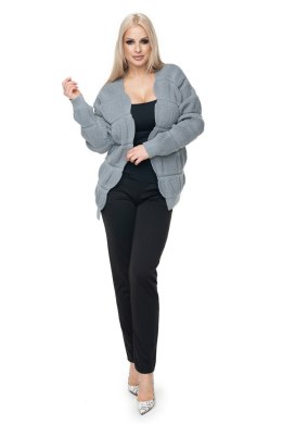 Sweter Kardigan Model 40022 Grey - PeeKaBoo - uniwersalny