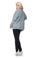 Sweter Kardigan Model 40022 Grey - PeeKaBoo - uniwersalny Sweter Kardigan Model 40022 Grey - PeeKaBoo - uniwersalny