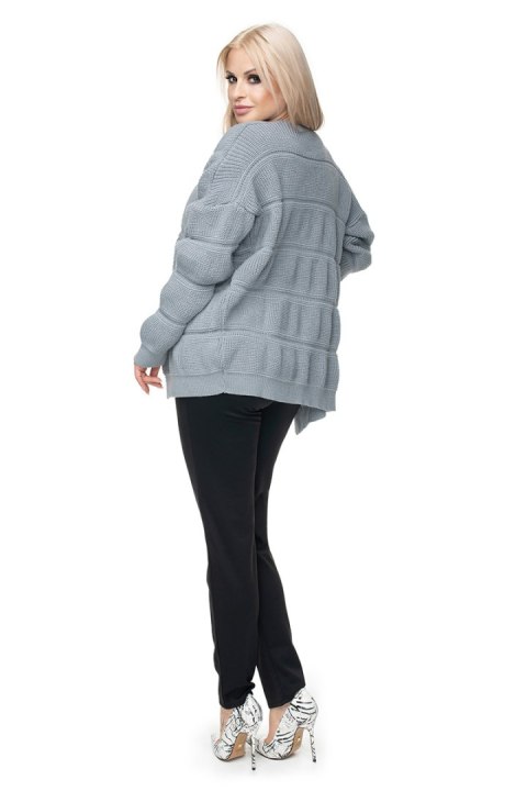 Sweter Kardigan Model 40022 Grey - PeeKaBoo - uniwersalny Sweter Kardigan Model 40022 Grey - PeeKaBoo - uniwersalny