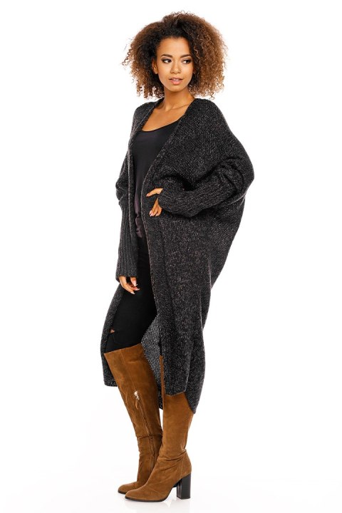 Sweter Narzutka model 30053 Black - PeeKaBoo - uniwersalny Sweter Narzutka model 30053 Black - PeeKaBoo - uniwersalny