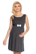Koszulka nocna Koszula Nocna Ciążowa Model 0179 Grafit - PeeKaBoo - S/M Koszulka nocna Koszula Nocna Ciążowa Model 0179 Grafit - PeeKaBoo - S/M