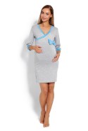 Koszulka nocna Koszula Nocna Ciążowa Model 1681 Grey - PeeKaBoo - L/XL Koszulka nocna Koszula Nocna Ciążowa Model 1681 Grey - PeeKaBoo - L/XL