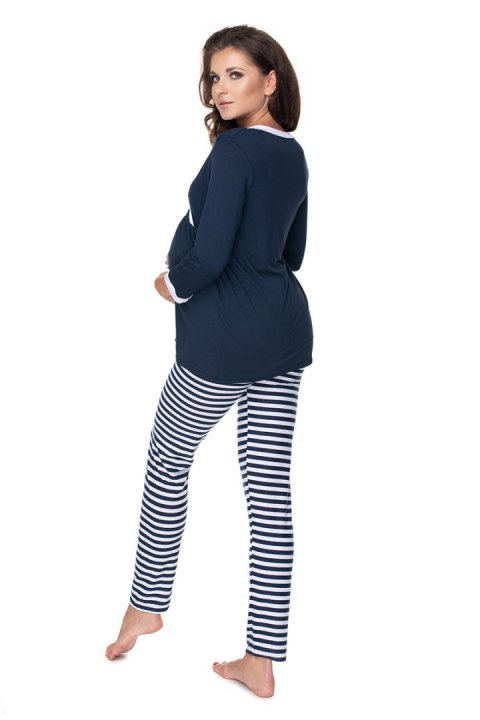 Piżama Ciążowa Model 0150 Navy/White - PeeKaBoo - L/XL Piżama Ciążowa Model 0150 Navy/White - PeeKaBoo - L/XL