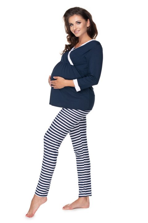 Piżama Ciążowa Model 0150 Navy/White - PeeKaBoo - S/M Piżama Ciążowa Model 0150 Navy/White - PeeKaBoo - S/M