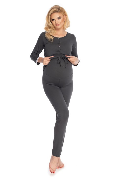 Piżama Damska Ciążowa Model 0181 Grafit - PeeKaBoo - L/XL Piżama Damska Ciążowa Model 0181 Grafit - PeeKaBoo - L/XL