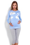 Piżama Damska Ciążowa Model 1679 Sky Blue - PeeKaBoo - L/XL Piżama Damska Ciążowa Model 1679 Sky Blue - PeeKaBoo - L/XL