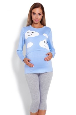 Piżama Damska Ciążowa Model 1679 Sky Blue - PeeKaBoo - XXL