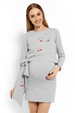 Sukienka Ciążowa Model 1624C Light Grey - PeeKaBoo - S/M