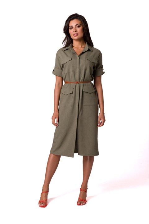 Sukienka Model B258 Oliwka - BeWear - L