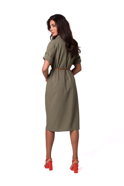 Sukienka Model B258 Oliwka - BeWear - L Sukienka Model B258 Oliwka - BeWear - L