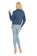 Sweter Damski Model 70035 Denim Jeans - PeeKaBoo - uniwersalny Sweter Damski Model 70035 Denim Jeans - PeeKaBoo - uniwersalny