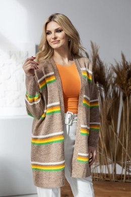 Sweter Kardigan Model 30090 Cappuccino - PeeKaBoo - uniwersalny