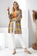 Sweter Kardigan Model 30090 Cappuccino - PeeKaBoo - uniwersalny