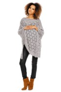 Sweter Poncho model 30012C Light Gray - PeeKaBoo - uniwersalny Sweter Poncho model 30012C Light Gray - PeeKaBoo - uniwersalny