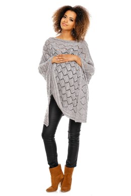 Sweter Poncho model 30012C Light Gray - PeeKaBoo - uniwersalny