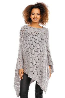Sweter Poncho model 30012C Light Gray - PeeKaBoo - uniwersalny