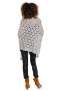 Sweter Poncho model 30012C Light Gray - PeeKaBoo - uniwersalny Sweter Poncho model 30012C Light Gray - PeeKaBoo - uniwersalny