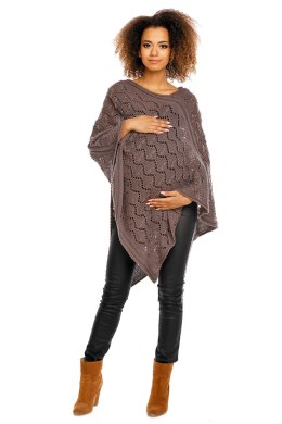 Sweter Poncho model 30012C Mocca - PeeKaBoo - uniwersalny