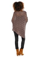 Sweter Poncho model 30012C Mocca - PeeKaBoo - uniwersalny Sweter Poncho model 30012C Mocca - PeeKaBoo - uniwersalny