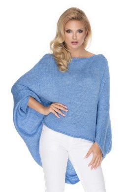 Sweter Ponczo Model 30068 Jeans - PeeKaBoo - uniwersalny