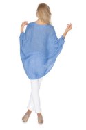 Sweter Ponczo Model 30068 Jeans - PeeKaBoo - uniwersalny Sweter Ponczo Model 30068 Jeans - PeeKaBoo - uniwersalny