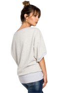Bluza Damska Model B048 Popiel - BeWear - 2XL/3XL Bluza Damska Model B048 Popiel - BeWear - 2XL/3XL