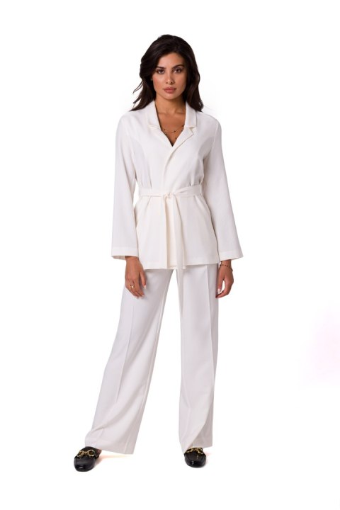 Marynarka Model B253 Śmietana - BeWear - L Marynarka Model B253 Śmietana - BeWear - L