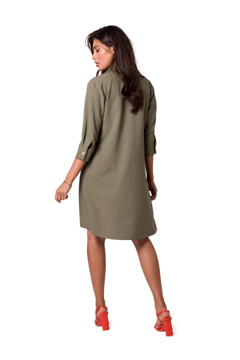 Sukienka Model B257 Oliwka - BeWear - S Sukienka Model B257 Oliwka - BeWear - S