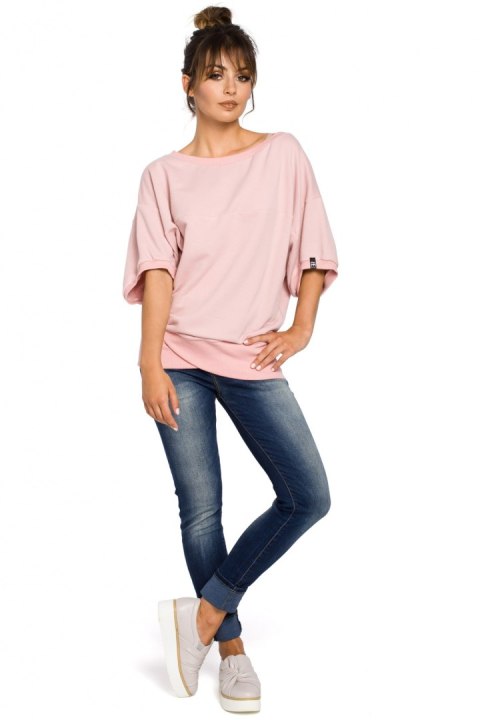 Bluza Damska Model B048 Powder Pink - BeWear - S/M Bluza Damska Model B048 Powder Pink - BeWear - S/M