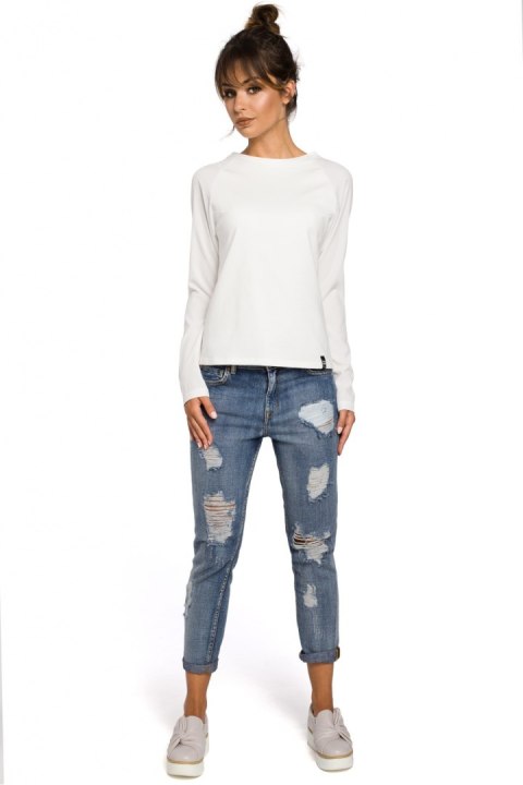Bluzka Model B047 Ecru - BeWear - L Bluzka Model B047 Ecru - BeWear - L