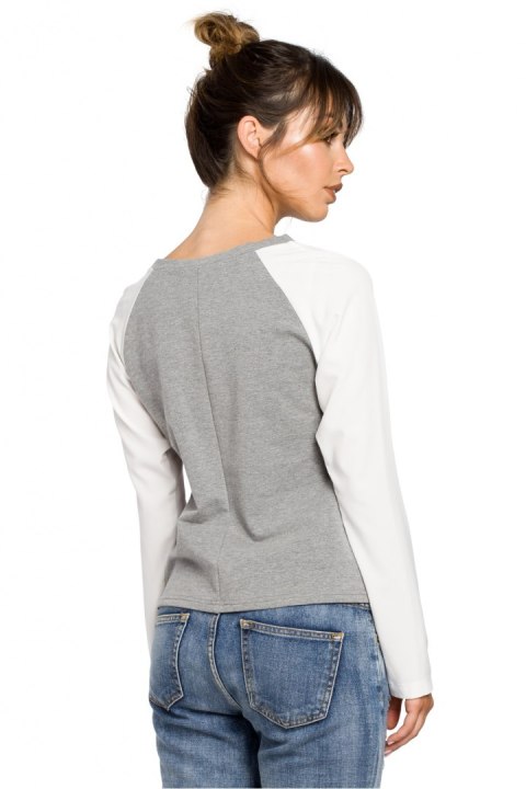 Bluzka Model B047 Grey - BeWear - M Bluzka Model B047 Grey - BeWear - M