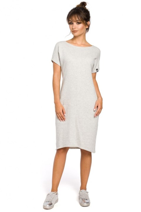 Sukienka Model B050 Popiel - BeWear - L Sukienka Model B050 Popiel - BeWear - L