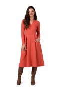 Sukienka Model B266 Cegła - BeWear - s Sukienka Model B266 Cegła - BeWear - s