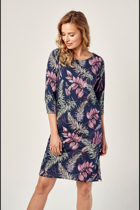 Koszulka nocna Koszula Nocna Model Vivian 2980 kolor 01 Navy - Taro - s Koszulka nocna Koszula Nocna Model Vivian 2980 kolor 01 Navy - Taro - s
