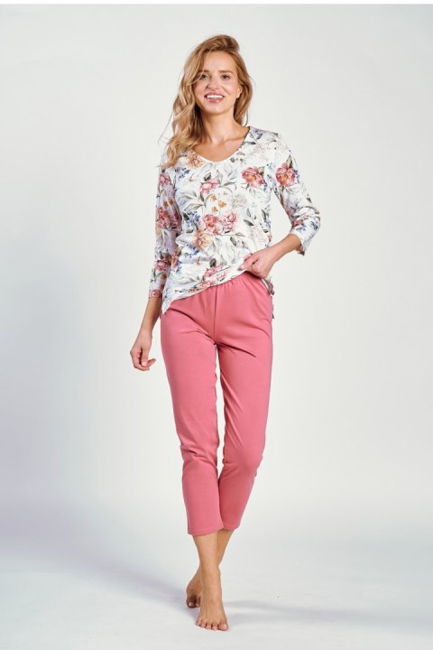 Piżama Damska Model Louisa 3247 White/Malina - Taro - L