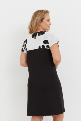 Koszulka nocna Koszula Nocna Model Elle 742 Ecru/Black - De Lafense - XXL