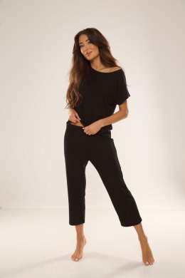 Piżama Damska Model Freya 696 Black - De Lafense - M