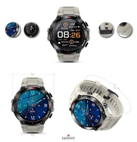 Smartwatch Giewont Pionier GPS GW460-3 - Light Stone Smartwatch Giewont Pionier GPS GW460-3 - Light Stone