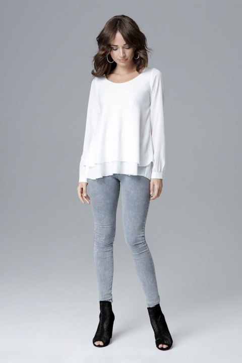 Bluzka Model L020 Ecru - Lenitif - XL Bluzka Model L020 Ecru - Lenitif - XL