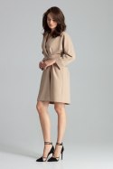 Sukienka Model L058 Beige - Lenitif - S/M Sukienka Model L058 Beige - Lenitif - S/M
