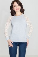 Bluzka Model K329 Grey/Ecru - Lenitif - L Bluzka Model K329 Grey/Ecru - Lenitif - L