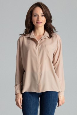 Koszula Damska Model L059 Beige - Lenitif - s