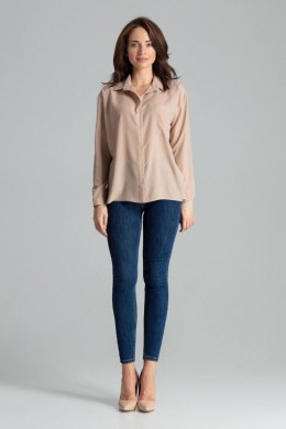 Koszula Damska Model L059 Beige - Lenitif - s