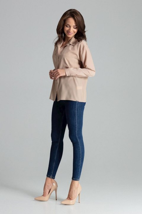 Koszula Damska Model L059 Beige - Lenitif - s Koszula Damska Model L059 Beige - Lenitif - s